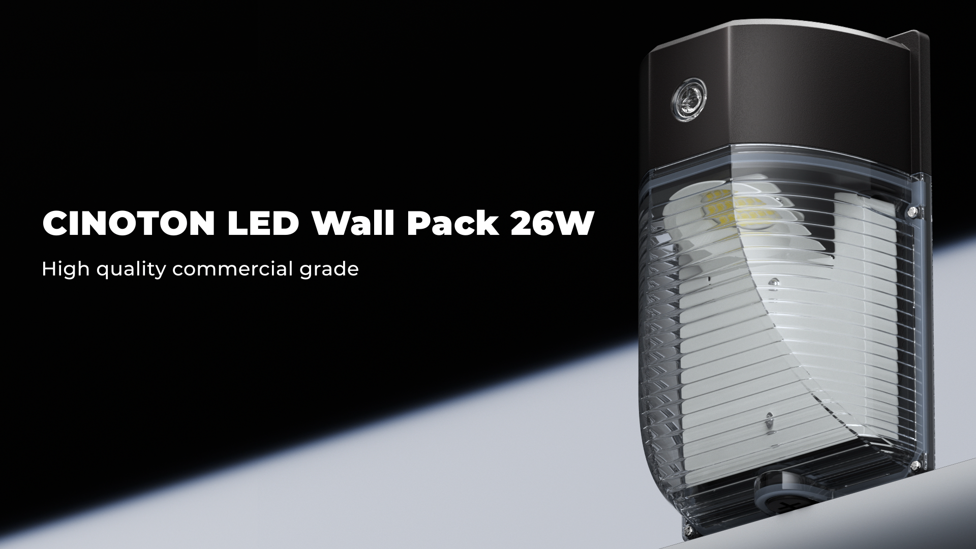 CINOTON 26W LED Wall Pack Light with Dusk to Dawn Sensor, 3000LM